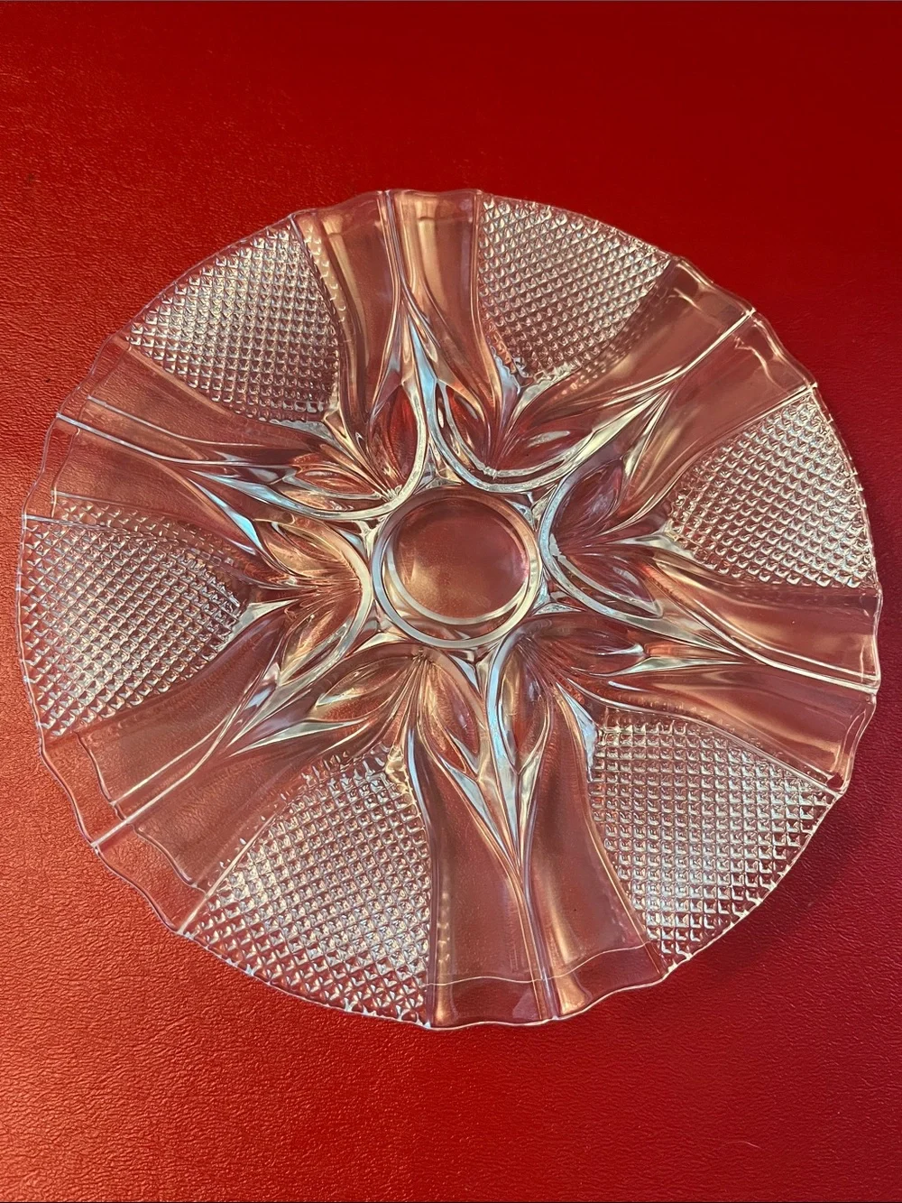 Vtg. Cristal d' Arques Royale Glass Salad Dessert Plates 7.5 set of 2